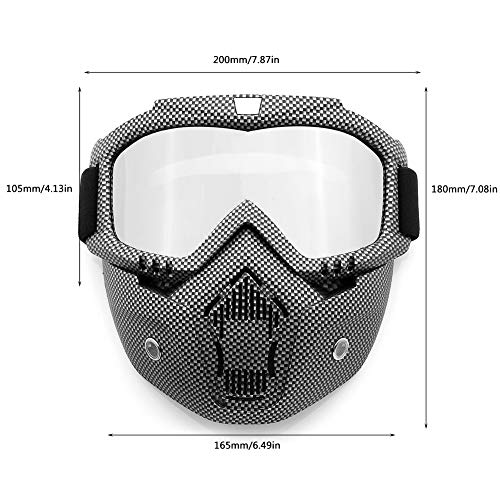 image for SPOSUNE Motorcycle Goggles Detachable Face Mask, ATV Dirt Bike Off Roa