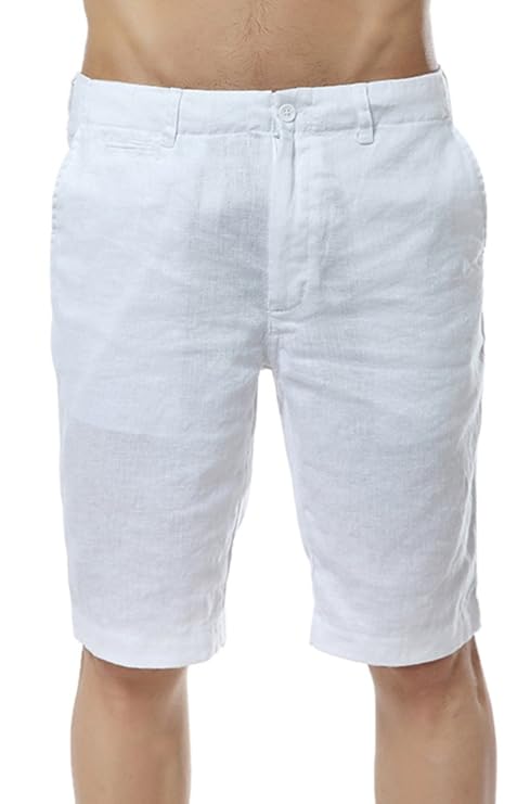 Insun Herren Leinen Shorts Hose Leinenhose Freizeit Flachs Caprihose Luftig Und Locker Kurze Hose