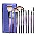 Makeup Brushes Set With Travel Bag, Purple 12 PCS Prime Professional Cosmetics Foundation Powder Brow Fan Eyeshadow Highlighter Primer Blush Concealer Face Make Up Brush With Pouch Carrying Case Kit