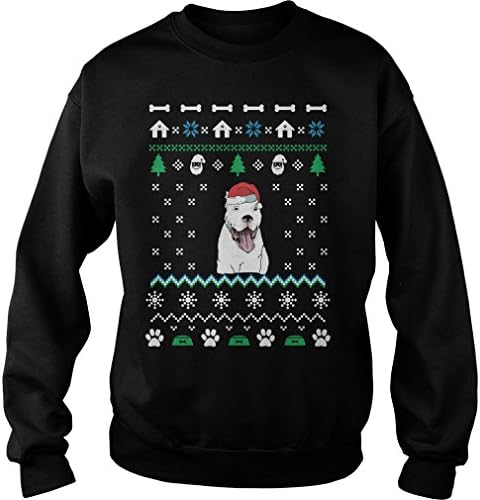 Dogo Argentino Dog Christmas Ugly Christmas Sweater (M) - Dogo Argentino Sweatshirt For Men Women