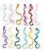 SWACC 12 Pcs Multi-Colors Party Highlights Clip on in Hair Extensions Colored Hair Streak Synthetic Hairpieces (20-Inch Curly, 12 Pcs Multiple colors)