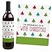 Big Dot of Happiness Rustic Joy - Holiday and Christmas Party Decorations for Women and Men - Wine Bottle Label Stickers - Set of 4