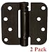 Dynasty Hardware Door Hinges, 4-Inch Spring Loaded Self Closing Hinges with 5/8