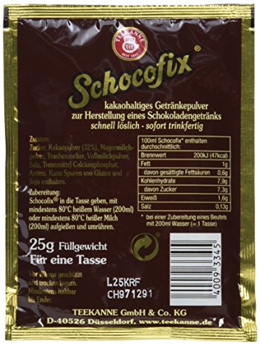 Teekanne Schocofix Trinkschokolade Tassenportionen, 50er Pack (50 x 25 g) – Bild 3