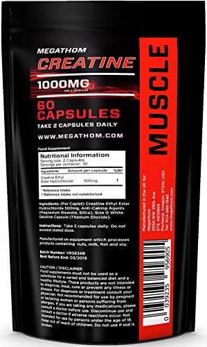 Creatine Ethyl Ester HCL Hydrochloride capsules 500mg for Women and Men Premium - Boost Exercise Performance! | 60 capsules