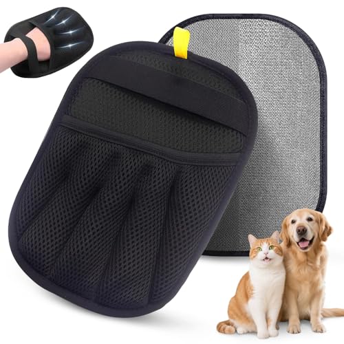 TORVEN Pet Hair Remover Glove - Brush Glove for Dogs and Cats, Antistatic and Reusable, Removes Hair from Sofa, Clothes, Cars and Carpets (1)
