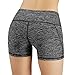ODODOS Power Flex Yoga Shorts Women Tummy Control Workout Running Shorts Pants Yoga Shorts Hidden Pocket, CharcoalHeather, Medium