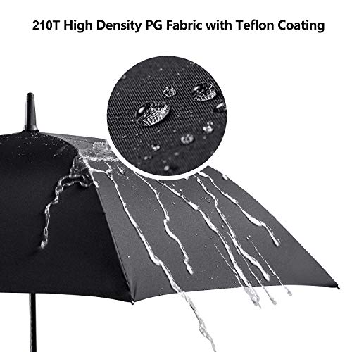 Leebotree Stick Umbrella, Auto Open Windproof Umbrella with 51 Inch Large Canopy Waterproof and J Handle for Men Women (Black)