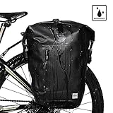 Rhinowalk Bike Bag Waterproof Bike Pannier for Biycle Cargo Rack 25L Postman Saddle Bag Shoulder Bag Laptop Pannier Rack Bicycle Bag Professional Cycling Accessories(Two in one)