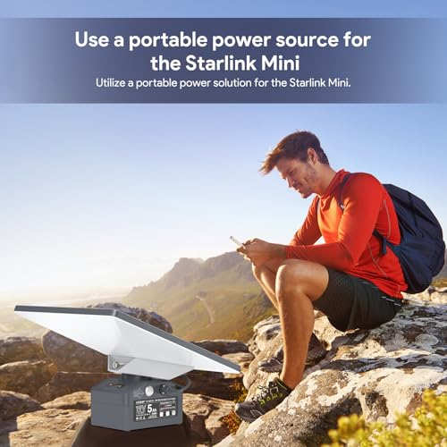 EDUP Paquete de batería mini Starlink, batería recargable impermeable para exteriores 19V/ 5Ah/ 95Wh, conexión plug and play, soporte portátil para plato Starlink Mini