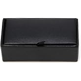 QIXIAMO Faux Leather Travel Cufflinks Rings Storage Box for Case for Cufflinks Luxury Display Jewelry for Case Storage Cuff Link, Black