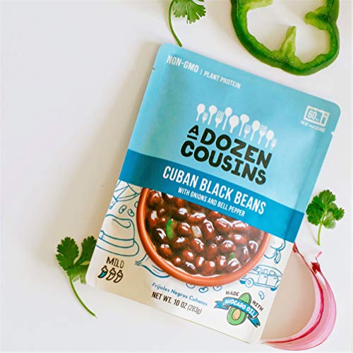 A Dozen Cousins Ready to Eat Beans Variety Pack - Cuban Black Beans, Mexican Cowboy Beans, Trini Chickpea Curry - Vegan Food, Plant Protein for Meals, 10 ounce (Pack of 3) - Thumbnail 3