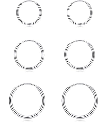 Small (1cm) Sterling Silver Hoop Earrings Hinged | Arran View-423327