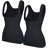 EUYZOU Women's Underbust Shapewear Tank Tops - Seamless Tummy Control Compression Camisole Tops Slimming Tank