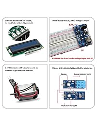 Uno Project Super Starter Kit para Arduino W Junta de Desarrollo Uno R3, LCD1602, interruptor de membrana, Servo, motor paso a paso, Joystick, fuente de alimentación, adaptador, DHT11, receptor de infrarrojos, detalladas tutorial