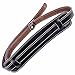 Mugig leather guitar strap guitar accessory adjustable from 127 cm to 145 cm in length with 8 cm wide pad sturdy suitable for all electric guitar and bass black/brown (black)
