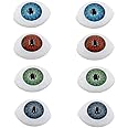 8 Pairs(16PCS) Oval Flat Hollow Back Plastic Eyes Puppet Doll Bear Craft Eyes Eyeballs Making DIY Supplies for Porcelain or Reborn Dolls Stuffed Animal Toys Troll Scary Eyes 23mm x 16mm