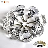 Get Orange 8 Pcs 40mm Diamond Crystal Glass Alloy Door Drawer Cabinet Wardrobe Pull Handle Knobs -with 3 kinds of Screws