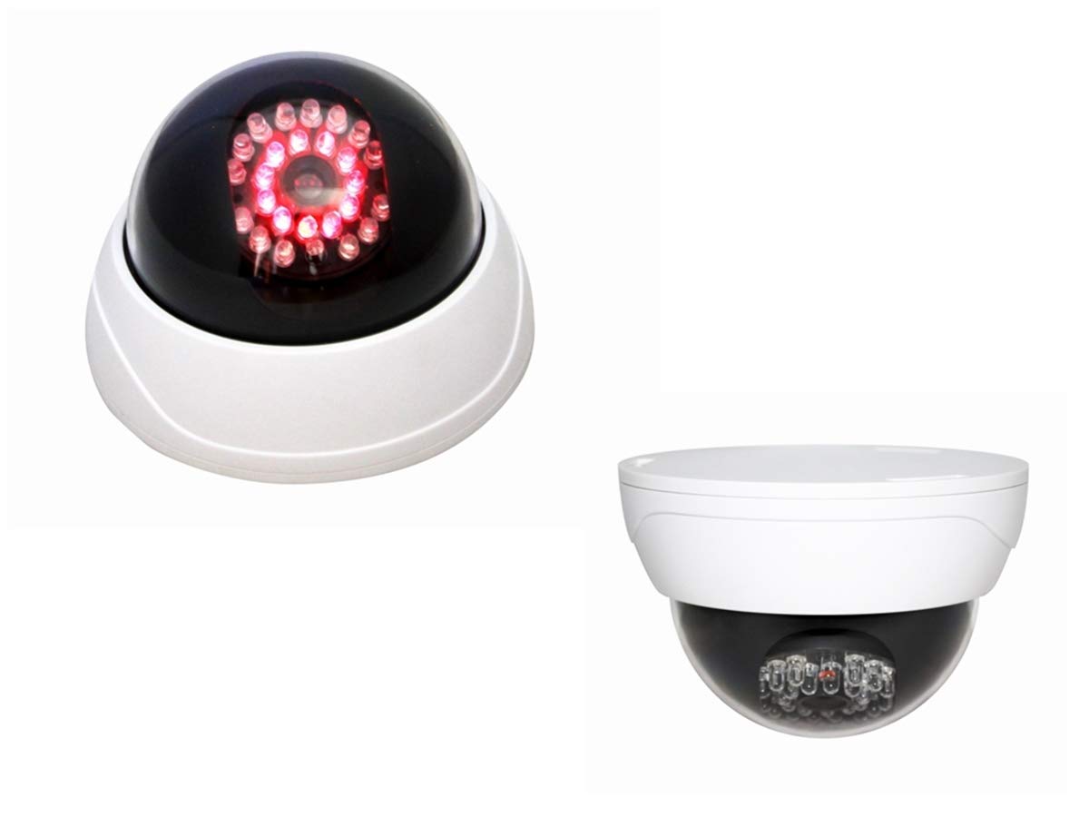 Dummy Security Cameras X 2 Dummy Cctv Domes Led Lights