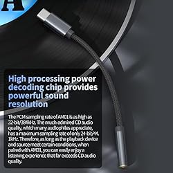 KZ AM01 USB C to 3.5mm Audio Adapter, 32bit/384kHz