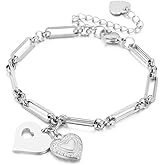18K Gold Plating Stainless Steel Paperclip Chunky Chain Bracelet Dainty Heart Neutral Jewelry Gift