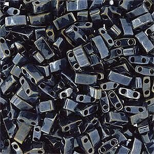 Gunmetal Half Tila Beads 7.2 Gram Tube By Miyuki Are a 2 Hole Flat Rectangle Seed Bead 2.3x5mm 1.9mm Thick .8mm Holes