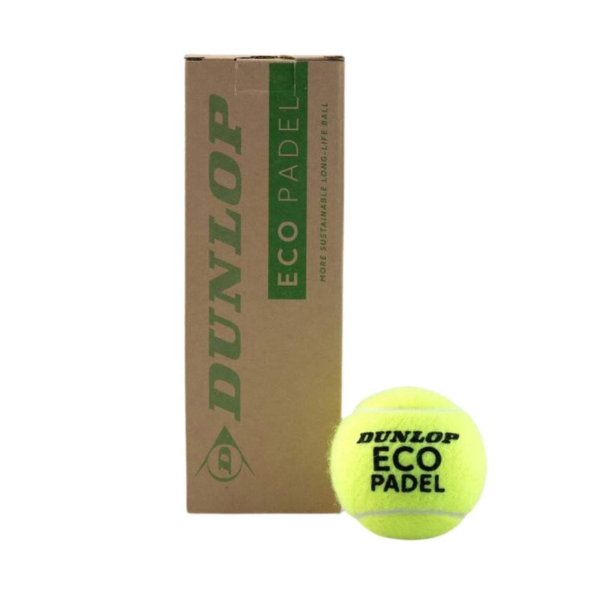 DUNLOP Eco Padel (pressureless) - Padel balls for clubs, coaches and recreational players (1x3 can), Yellow