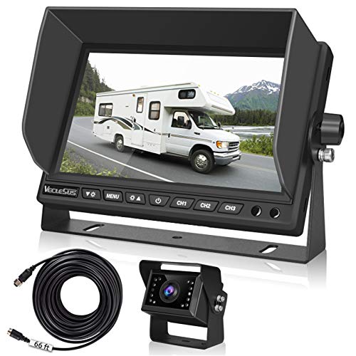 Backup Camera for RV Trucks, VECLESUS VMH 1080P Wired Backup Camera Kit