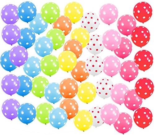12" Polka Dot Latex Pastel Balloons for Party, 50ct