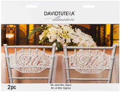 David Tutera Illusion Mr. And Mrs. Die Cut Signs - 7 X 12 Inches
