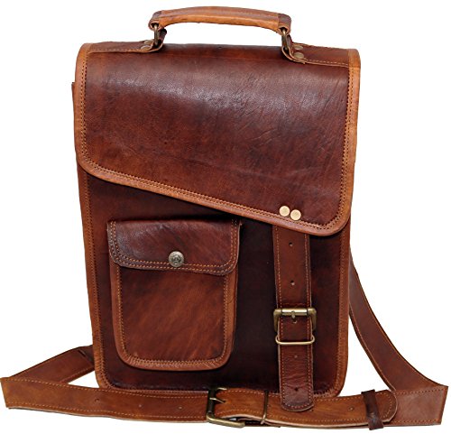 Jaald- Stylish Men's Genuine distressed Leather Brown Shoulder Messenger Passport Bag Murse Sling Bag Leather Bag Cross Body Bag Man Purse notebook bag Large