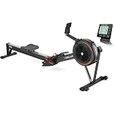 YOSUDA R2 Rowing Machine for Home, Air Rower with Self-Powered Monitor | 10 Level Resistance, Aluminum Rail, Ergonomic Seat, Easy Storage, Full Body Workout, Home Gym Equipment
