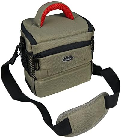 Jealiot Camera Case for Leica D-Lux (Typ 109), Leica X (Typ 113) - Detachable Accessory Compartment for Charger, Cables and Accessories - Khaki