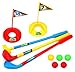 Champion Sport Children Kid's Toy Golf Golfing Playset w/ 5 Balls, 3 Clubs, 2 Practice Holes, 2 Flags (Colors May Vary)