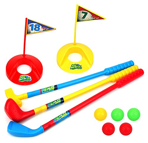 Champion Sport Children Kid's Toy Golf Golfing Playset w/ 5 Balls, 3 Clubs, 2 Practice Holes, 2 Flags (Colors May Vary) - Thumbnail 5