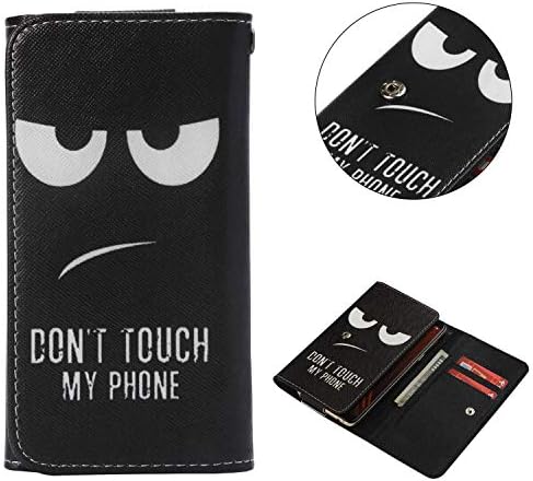 Cell Phone Flip Case Compatible ZTE Avid Trio Z833 5" More, JULAM Universal PU Leather Skin Folio Case Cover Protective Wallet Clutch Bag Card Slots (Do Not Touch My Phone)