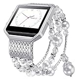 For Fitbit Blaze Bands,CreateGreat Replacement Accessory Metal Bands Wristbands Bracelet with Rhinestone Stainless Steel Frame for Fitbit Blaze