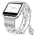 For Fitbit Blaze Bands,CreateGreat Replacement Accessory Metal Bands Wristbands Bracelet with Rhinestone Stainless Steel Frame for Fitbit Blaze