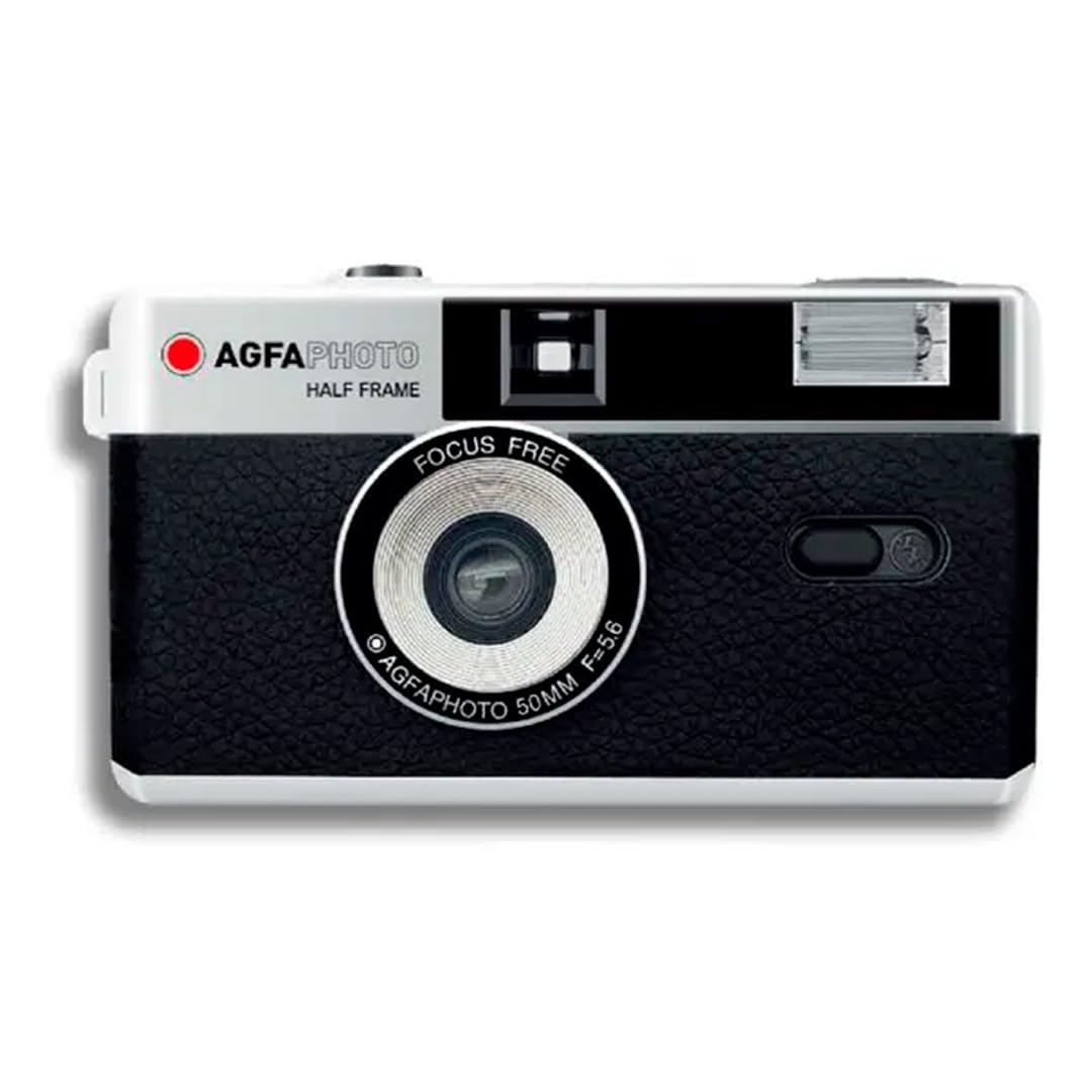 AgfaPhoto - Appareil Photo Analogique Réutilisable - Cadre Noir Halframe - Immortalisez Vos Moments avec Style