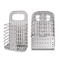 AndYin Collapsible Laundry Basket with Handle Hanging Portable Foldable Slim Laundry Hamper Dirty Clothes Hamper Stand Laundry Mesh Hamper (Incl 2 Hooks)(Grey, Small)
