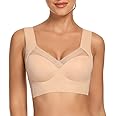 WOWENY Womens Seamless Wirefree Bras Comfortable Wireless Bras No Underwire Padded Push Up Soft Back Smoothing Bra