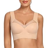WOWENY Womens Seamless Wirefree Bras Comfortable Wireless Bras No Underwire Padded Push Up Soft Back Smoothing Bra
