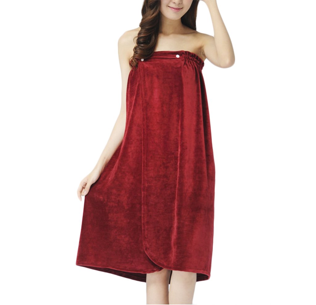 FakeFace Liying Women Body Towel Wrap Soft Water Absorbent Bathrobe Strapless Cover up Bath Spa Tube Dress Bathing Towel Dressing Gown Housecoat