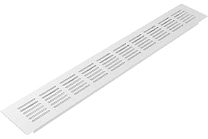 Vent Systems 16 x 2.4 Inch (Outer Dimensions) Air Supply Ventilation Grille - White Aluminum Rectangle Intake/Exhaust Door Ve