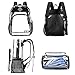 NiceEbag Clear Backpack Heavy Duty Clear Bookbag Large See Through Backpack for Women and Men Stadium Approved Transparent Bag for College Work Travel,Black