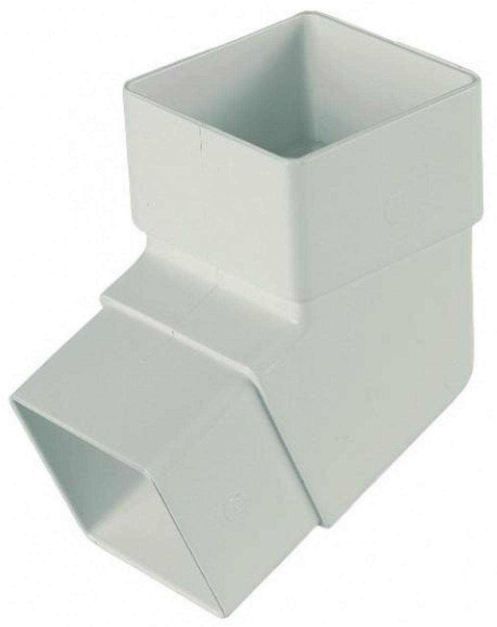 FLOPLAST 65mm Square Downpipe 112.5 Degree Offset Bend - White - Pack of 2