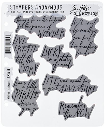 Stampers Anonymous Tim Holtz Cling Rubber Handwritten Thoughts Stamp Set, 7" x 8.5"