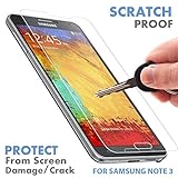 Samsung Galaxy Note 3 ★ PREMIUM QUALITY ★ Tempered Glass Screen Protector by Voxkin ® - Top Quality Invisible Protective Glass - Scratch Free, Perfect Fit & Anti Fingerprint - Crystal Clear HD Display