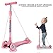OUTON Kick Scooter for Kids 3 Wheel Lean to Steer Adjustable Height PU ABEC-7 Flasing Wheels Purple