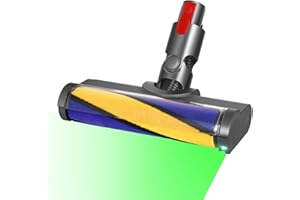 FUNTECK LED Soft Roller Cleaner Head Compatible with Dyson V11 V10 V8 V7 Vacuum Cleaners, Illuminating Hidden Dust and Debris and Ideal for Smooth Hard Floors